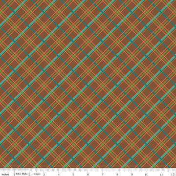 Image of the Autumn Afternoon Plaid Brown quilting cotton fabric by Heather Peterson for Riley Blake Designs. Features a brown multicolored diagonal plaid pattern.
Cute Little Fabric Shop