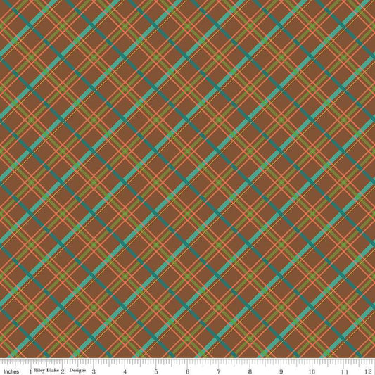Image of the Autumn Afternoon Plaid Brown quilting cotton fabric by Heather Peterson for Riley Blake Designs. Features a brown multicolored diagonal plaid pattern.
Cute Little Fabric Shop