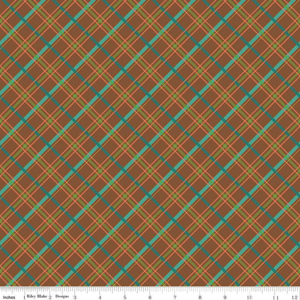 Image of the Autumn Afternoon Plaid Brown quilting cotton fabric by Heather Peterson for Riley Blake Designs. Features a brown multicolored diagonal plaid pattern.
Cute Little Fabric Shop