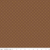 Image of the Autumn Afternoon Pumpkin Seeds  Brown quilting cotton fabric by Heather Peterson for Riley Blake Designs. Features an orange peel geometric design on a brown colored background. 
Cute Little Fabric Shop