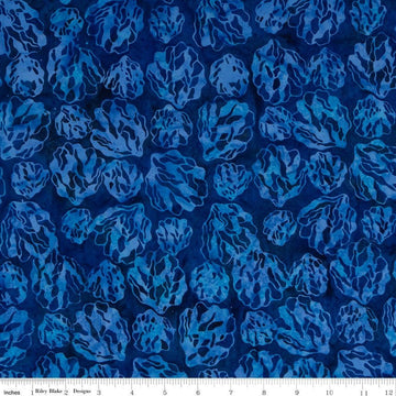 SALE Batiks Expressions BTCB1012 Mexican Blue - Riley Blake Designs - Hand-Dyed Tjaps Print - Quilting Cotton Fabric