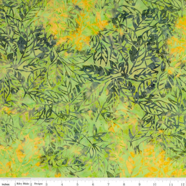 SALE Batiks Expressions BTHH1084 Kiwi - Riley Blake Designs - Hand-Dyed Tjaps Print - Quilting Cotton Fabric