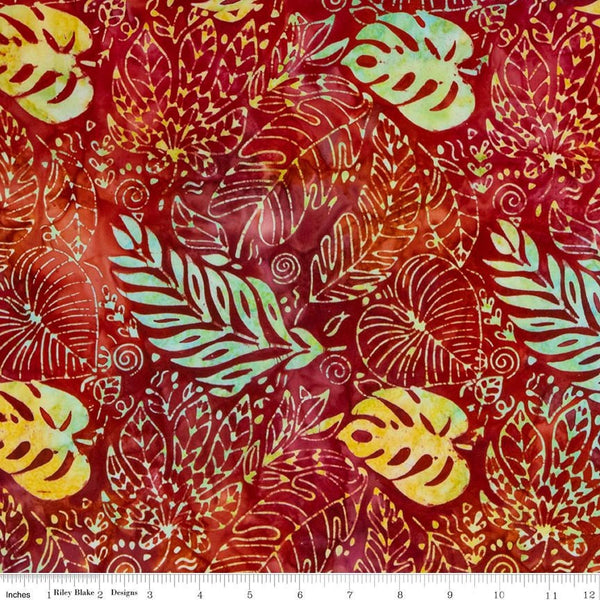 Batiks Expressions BTPT1109 Red Multi 1 - Riley Blake Designs - Hand-Dyed Tjaps Print - Quilting Cotton Fabric