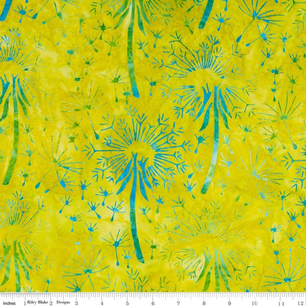 SALE Batiks Expressions BTPT1086 Green Blue Multi - Riley Blake Designs - Hand-Dyed Tjaps Print - Quilting Cotton Fabric