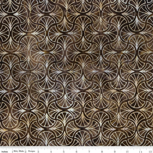 SALE Batiks Expressions BTPT1178 Walnut - Riley Blake Designs - Hand-Dyed Tjaps Print - Quilting Cotton