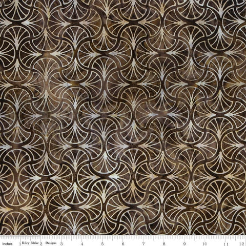 SALE Batiks Expressions BTPT1178 Walnut - Riley Blake Designs - Hand-Dyed Tjaps Print - Quilting Cotton