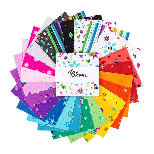 Bloom Charm Pack 5" Stacker Bundle - Riley Blake Designs - 42 piece Precut Pre cut - Quilting Cotton Fabric