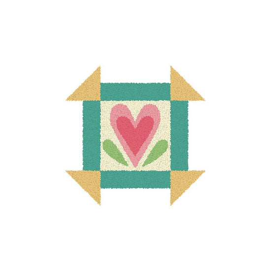 Image of the heart project from the Summer Punch Needle Pattern by Lori Holt for Riley Blake Designs. 
Cute Little Fabric Shop