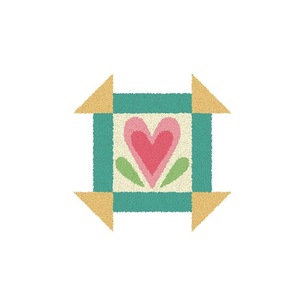 Image of the heart project from the Summer Punch Needle Pattern by Lori Holt for Riley Blake Designs. 
Cute Little Fabric Shop