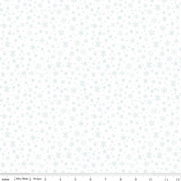 Image of the Ski Hill Snowflake White quilting cotton fabric by Corinne Wells for Riley Blake Designs. Features snowflakes and dots scattered on a white background.
Cute Little Fabric Shop