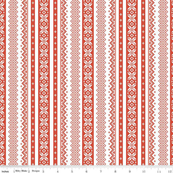 Image of the Ski Hill Sweater White quilting cotton fabric by Corinne Wells for Riley Blake Designs. Features a striped sweater pattern on a white background.
Cute Little Fabric Shop