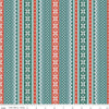 Image of the Ski Hill Sweater Teal quilting cotton fabric by Corinne Wells for Riley Blake Designs. Features a red and teal striped sweater pattern on a teal blue green background.
Cute Little Fabric Shop