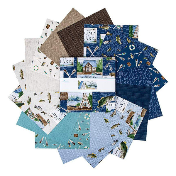 Wake at the Lake Layer Cake 10" Stacker Bundle - Riley Blake Designs - 42 piece Precut Pre cut - Quilting Cotton Fabric