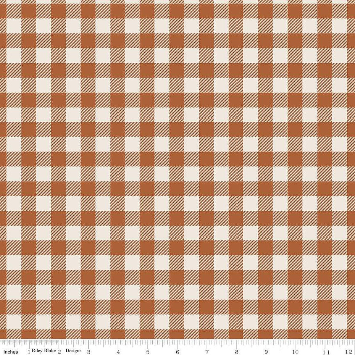 Image of spice, orange-brown 1/2 inch gingham stripe from the Riley Blake Pumpkin Spice collection.
Cute Little Fabric Shop Team