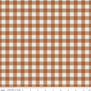 Image of spice, orange-brown 1/2 inch gingham stripe from the Riley Blake Pumpkin Spice collection.
Cute Little Fabric Shop Team