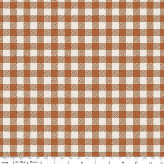 Image of spice, orange-brown 1/2 inch gingham stripe from the Riley Blake Pumpkin Spice collection.
Cute Little Fabric Shop Team
