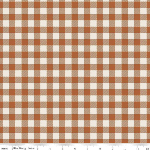 Image of spice, orange-brown 1/2 inch gingham stripe from the Riley Blake Pumpkin Spice collection.
Cute Little Fabric Shop Team