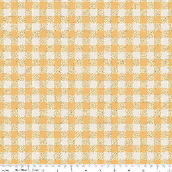 Image of yellow gold colored 1/2 inch gingham stripe from the Riley Blake Pumpkin Spice collection.
Cute Little Fabric Shop