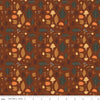 Image of brown colored quilting cotton fabric for the Pumpkin Spice collection by Riley Blake Designs. Features scattered various leaves on a brown background. 
Cute Little Fabric Shop