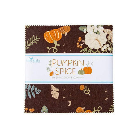 SALE Pumpkin Spice Charm Pack 5" Stacker Bundle - Riley Blake Designs - 42 piece Precut Pre cut - Halloween - Quilting Cotton Fabric