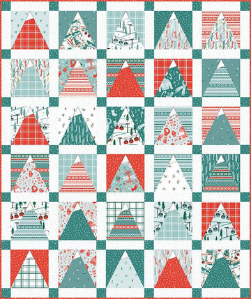Image of the Frannie B. Quilting Co. Peaks Quilt Pattern by Riley Blake Designs. Features snowy mountain peaks bordered by sashing and posts and is 10" stacker friendly.
Cute Little Fabric Shop