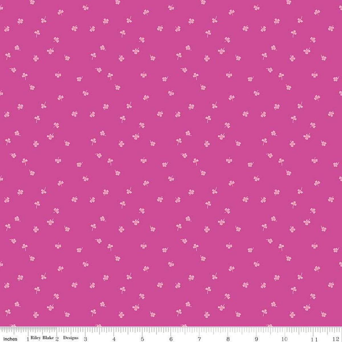 Image of the Chloe Clovers Fuchsia quilting cotton fabric by Rachel Erickson for Riley Blake Designs. Image features tiny scattered clovers on a hot pink background.
Cute Little Fabric Shop