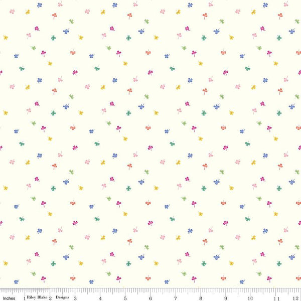 Image of the Chloe Clovers Cream quilting cotton fabric by Rachel Erickson for Riley Blake Designs. Image features tiny scattered clovers on a light cream background.
Cute Little Fabric Shop