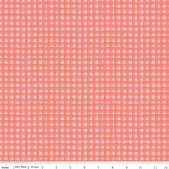 Image of the Chloe Gingham Pink quilting cotton fabric by Rachel Erickson for Riley Blake Designs. Image features a sketched-line plaid pattern on a pink background.
Cute Little Fabric Shop
