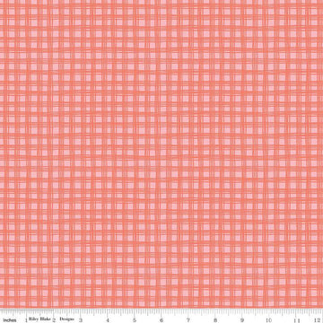 Image of the Chloe Gingham Pink quilting cotton fabric by Rachel Erickson for Riley Blake Designs. Image features a sketched-line plaid pattern on a pink background.
Cute Little Fabric Shop