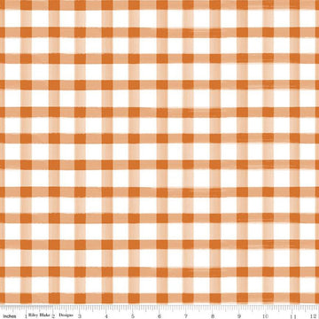 Image of Monthly Placemats 2 Gingham Orange from Riley Blake Designs. Features an orange printed gingham pattern. 
Cute Little Fabric Shop