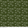Image of Christmas Is in Town Snowballs Dark Green by Riley Blake Designs. Features clusters of white snowballs on a dark green background. 
Cute Little Fabric Shop