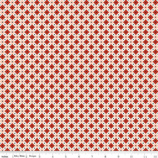 Image of Christmas Is in Town Geo Red by Riley Blake Designs. Features geometric tiles of dark red, light pink, and white.
Cute Little Fabric Shop