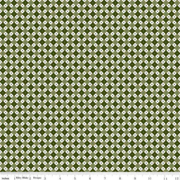 Image of Christmas Is in Town Geo Green by Riley Blake Designs. Features geometric tiles of dark green, light green, and cream.
Cute Little Fabric Shop