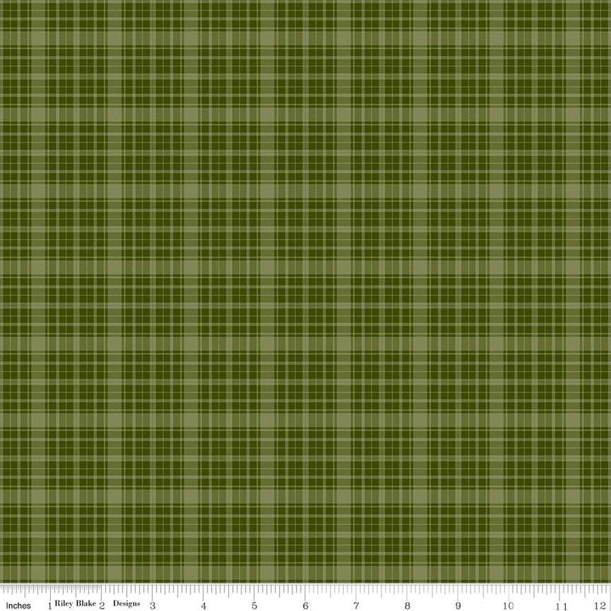 Image of Christmas Is in Town Plaid Green by Riley Blake Designs. Features a small plaid pattern with light and dark green. 
Cute Little Fabric Shop