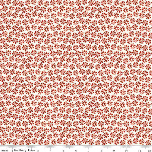 Christmas Is in Town Peppermint Cream by Riley Blake Designs. Features swirled peppermints on a cream background.
Cute Little Fabric Shop