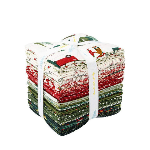 Image of Christmas Is in Town Fat Quarter Bundle by Riley Blake Designs. Features a cream fabric with trees, cabins, people, and snow.
Cute Little Fabric Shop