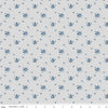 Image of the Serenity Blues Delicate Roses Taupe quilting cotton fabric by Gerri Robinson for Riley Blake Designs. Features scattered roses and small blossoms on a light gray background. 
Cute Little Fabric Shop