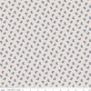 Image of the Serenity Blues Tiny Floral Beige quilting cotton fabric by Gerri Robinson for Riley Blake Designs. Features scattered blossoms and sprigs of leaves on a light tan beige background. 
Cute Little Fabric Shop