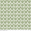 Image of the Magical Winterland Patchwork Green quilting cotton fabric by Riley Blake Designs. Features a quilt design with trees and stars on a green and white background. 
Cute Little Fabric Shop