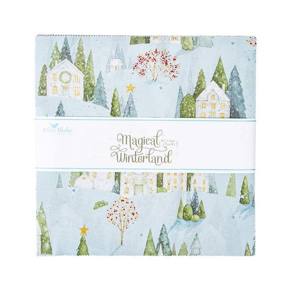 Image of the Magical Winterland 10 inch stacker by Riley Blake Designs. Image features the main blue fabric on the front.
Cute Little Fabric Shop