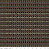 Image of the Up on the Housetop Plaid Midnight quilting cotton fabric by Riley Blake Designs. Features printed gingham stripes on a midnight navy blue background. 
Cute Little Fabric Shop