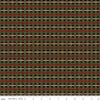 Image of the Up on the Housetop Plaid Green quilting cotton fabric by Riley Blake Designs. Features printed gingham stripes on a dark green background. 
Cute Little Fabric Shop