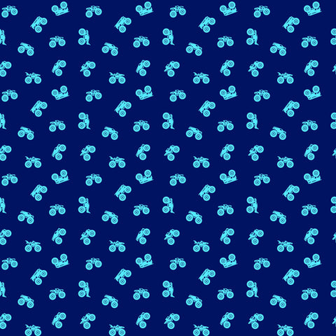 Hot Wheels Monster Trucks Silhouette C12953 Navy - Riley Blake Designs - Trucks Truck - Quilting Cotton Fabric