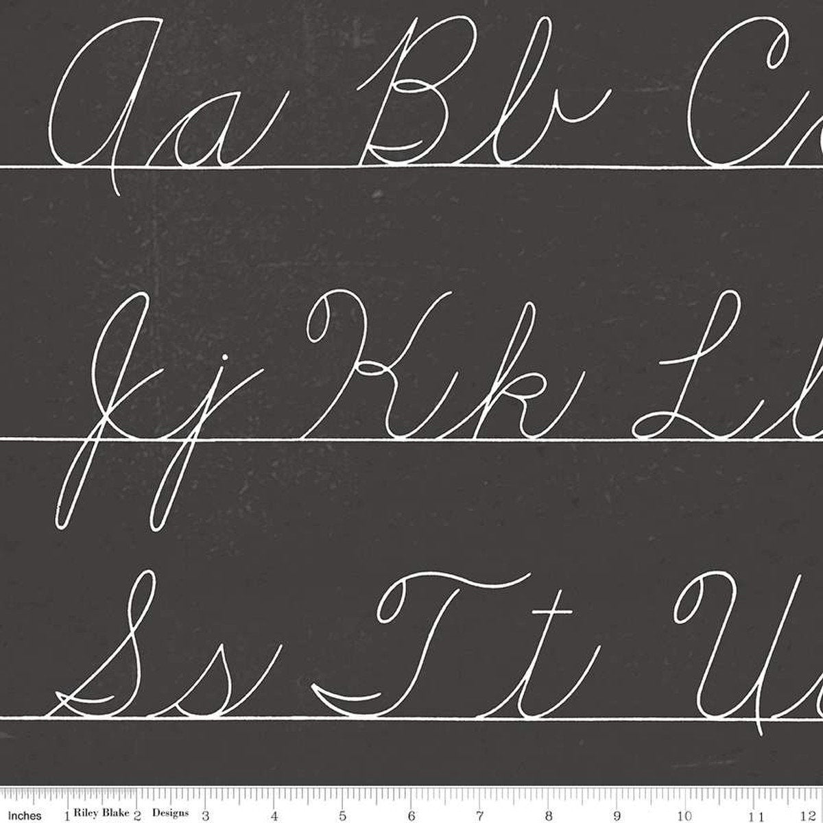 Redman Cursive Old School Penmanship C14964 Charcoal - Riley Blake Designs - Cursive ...