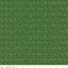 Image of the Old School Handwriting Green quilting cotton fabric by J. Wecker Frisch for Riley Blake Designs. Features white alphabet handwriting practice on a green background. 
Cute Little Fabric Shop