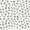Image of the Old School Tossed Letters White quilting cotton fabric by J. Wecker Frisch for Riley Blake Designs. Features black vintage letters tossed on a white background. 
Cute Little Fabric Shop