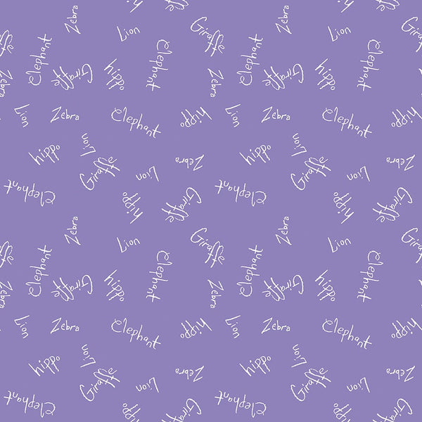 Fat Quarter End of Bolt - SALE Colorful Friends Words C11012 Purple - Riley Blake - Crayola Lion - Quilting Cotton Fabric - Licensed Product