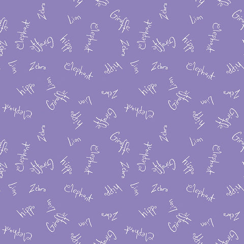 Fat Quarter End of Bolt - SALE Colorful Friends Words C11012 Purple - Riley Blake - Crayola Lion - Quilting Cotton Fabric - Licensed Product