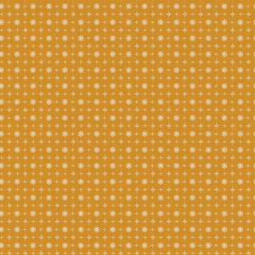 Image of the Prim Vintage Butterscotch quilting cotton fabric by Lori Holt for Riley Blake Designs. Features geometric patterns on a gold background. 
Cute Little Fabric Shop