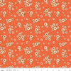 Image of the Autumn Afternoon Daisies Autumn quilting cotton fabric by Heather Peterson for Riley Blake Designs. Features clusters of white flowers with green leaves on an orange background. 
Cute Little Fabric Shop